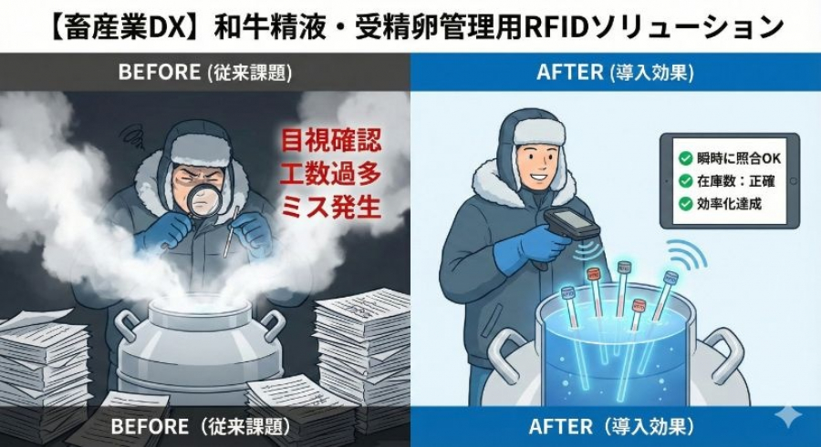 【畜産業】和牛×RFIDで精液/受精卵管理をスマート化