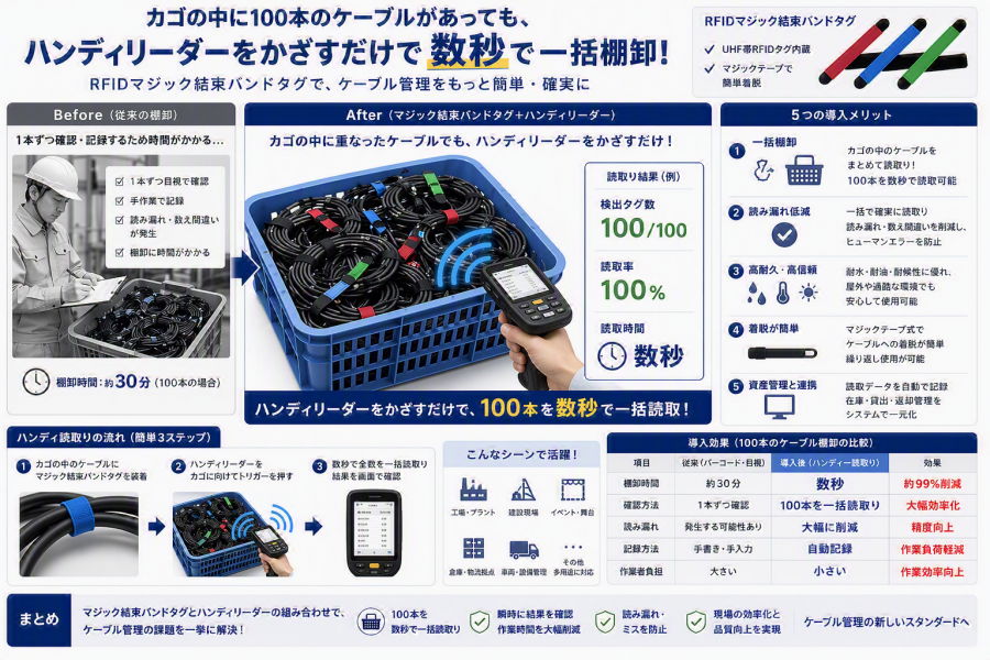 【リース業】RFIDでケーブルの棚卸・検品業務を劇的に改善